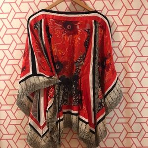 Vivienne Tam silk belted kimono-style top